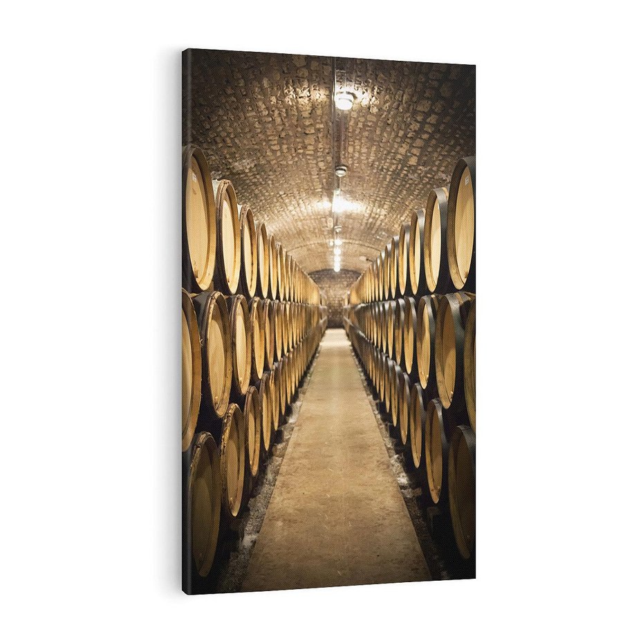 Obraz na płótnie 50x70 - Winniczka - winnica, beczki