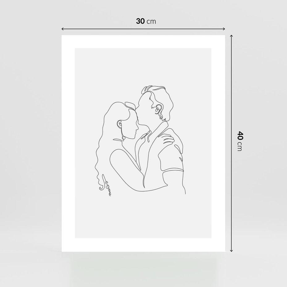 Plakat bez ramy 30x40 - Wewnętrzne Emocje - para zakochanych, kobieta i mężczyzna