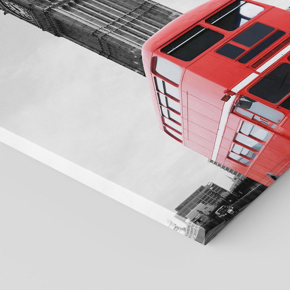 Obraz na płótnie 40x40 - Autobusy w tętniącym życiem Londynie - Londyn, autobus