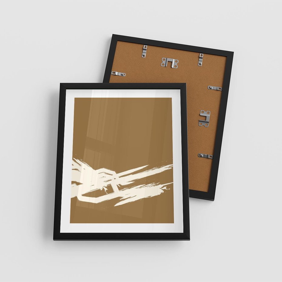 Plakat w ramie 40x50 - Taniec Energii - abstrakcyjne kreski, maźnięcia - rama czarna