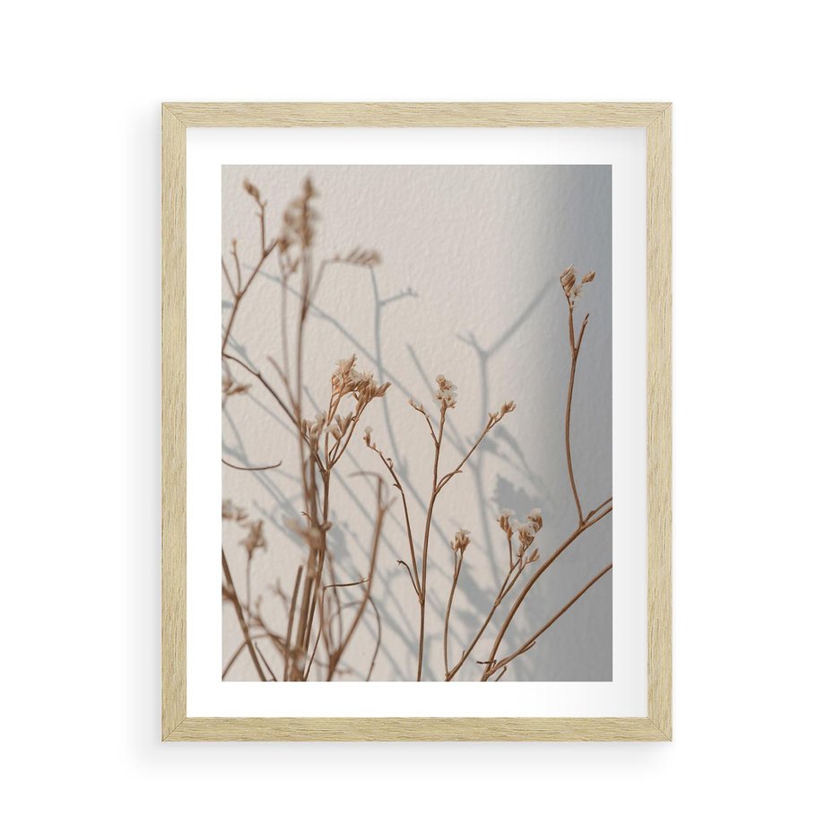 Plakat w ramie 40x50 - Boho gałązki suche - gałązki, suche - rama drewno