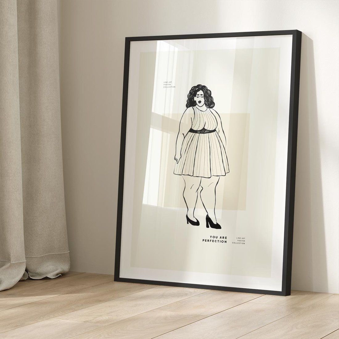 Plakat w ramie 50x70 - Ekspresja Wewnętrznych Emocji - kobieta, samoakceptacja - rama czarna