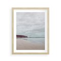 Plakat w ramie 40x50 - Mglista Plaża - plaża, mglisty krajobraz - rama drewno