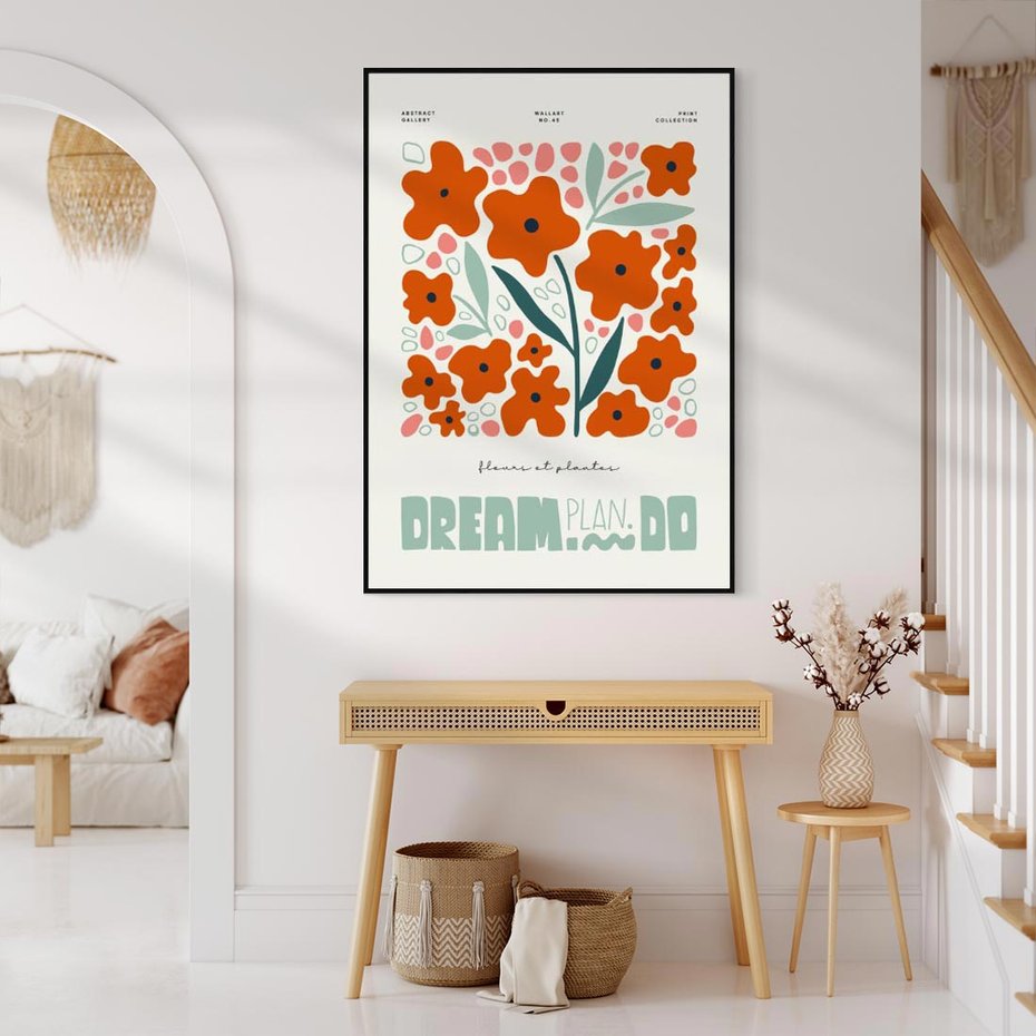 Obraz w ramie 50x70 - Abstrakcyjne Spektrum - kwiaty, abstrakcja - rama czarna