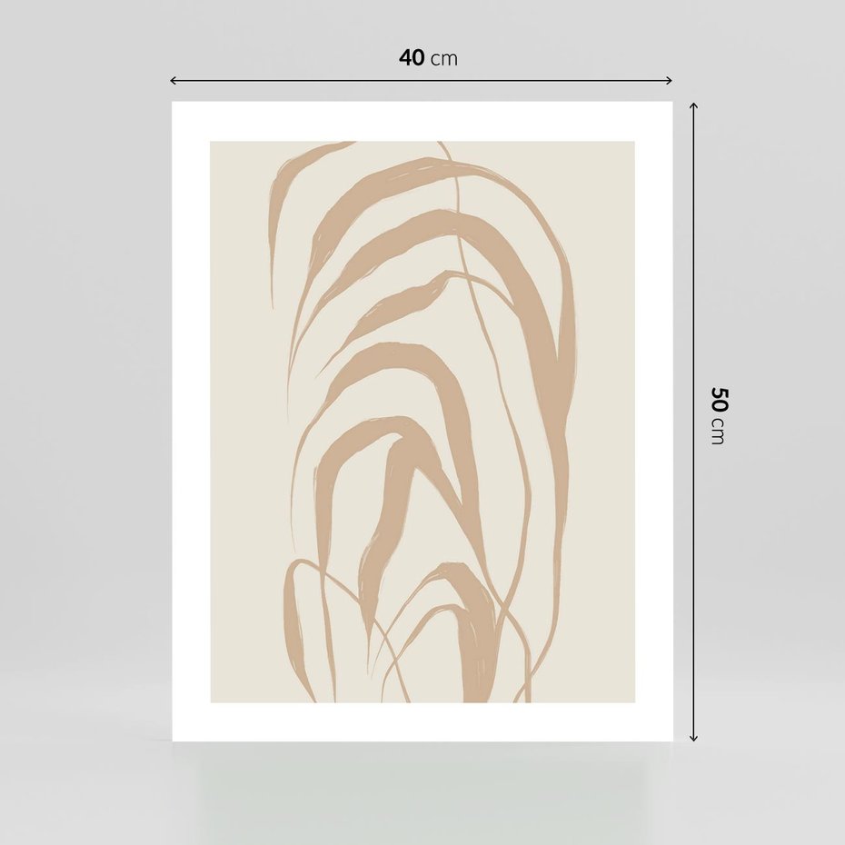 Plakat bez ramy 40x50 - Formy Nowoczesności - minimalistyczny plakat, liście palmy