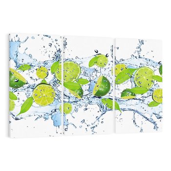 Obraz na płótnie 120x80 - Świeżość limonki i błękity wody - limonka, woda