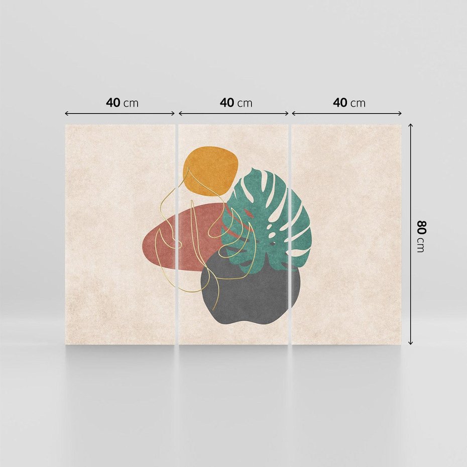 Obraz na płótnie 120x80 - Akwarelowa Magia Liści - grafika, styl mid century