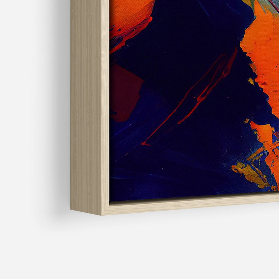 Obraz w ramie 80x120 - Abstrakcyjne wizje czasu - żywe radosne kolory, plamy kolory - rama drewno