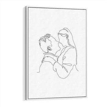 Obraz w ramie 70x100 - Bezgraniczne Tańce - para zakochanych, kobieta i mężczyzna - rama biała