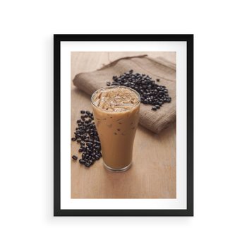 Plakat w ramie 50x70 - Kawa ice coffee: orzeźwiający napój - kawa, ice - rama czarna