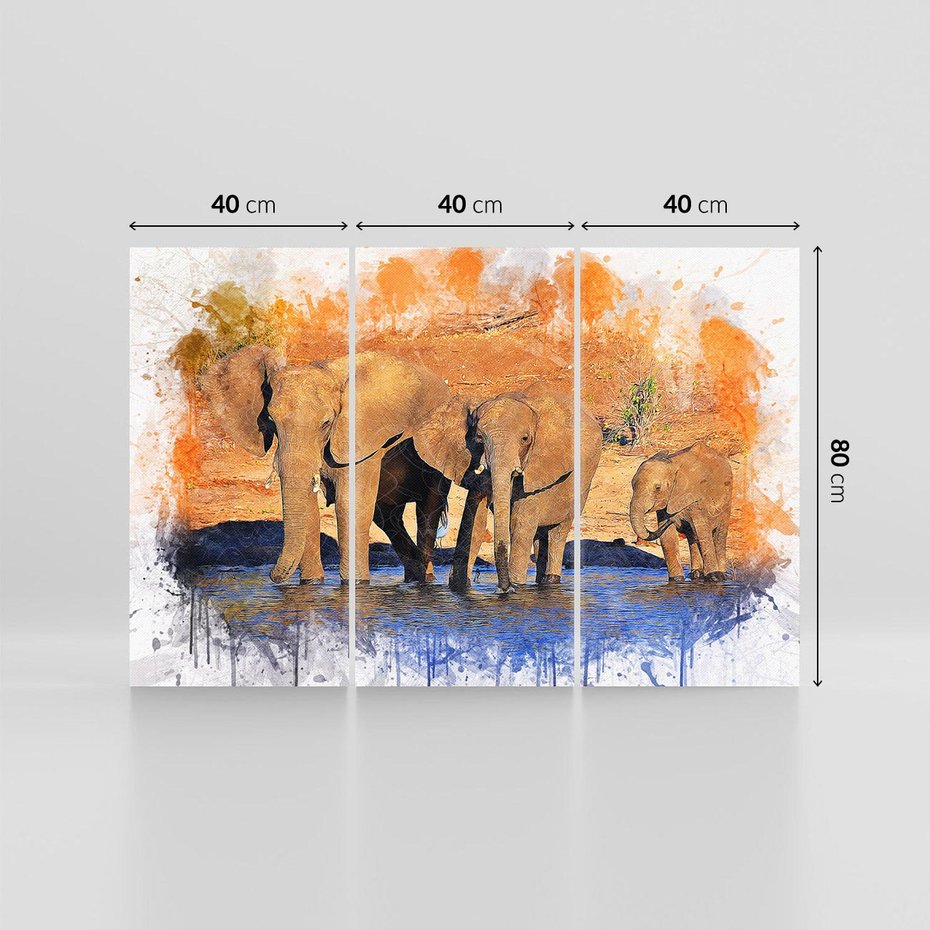 Obraz na płótnie 120x80 - Majsestatyczne Wielkie ssaski - słonie, zwierzęta