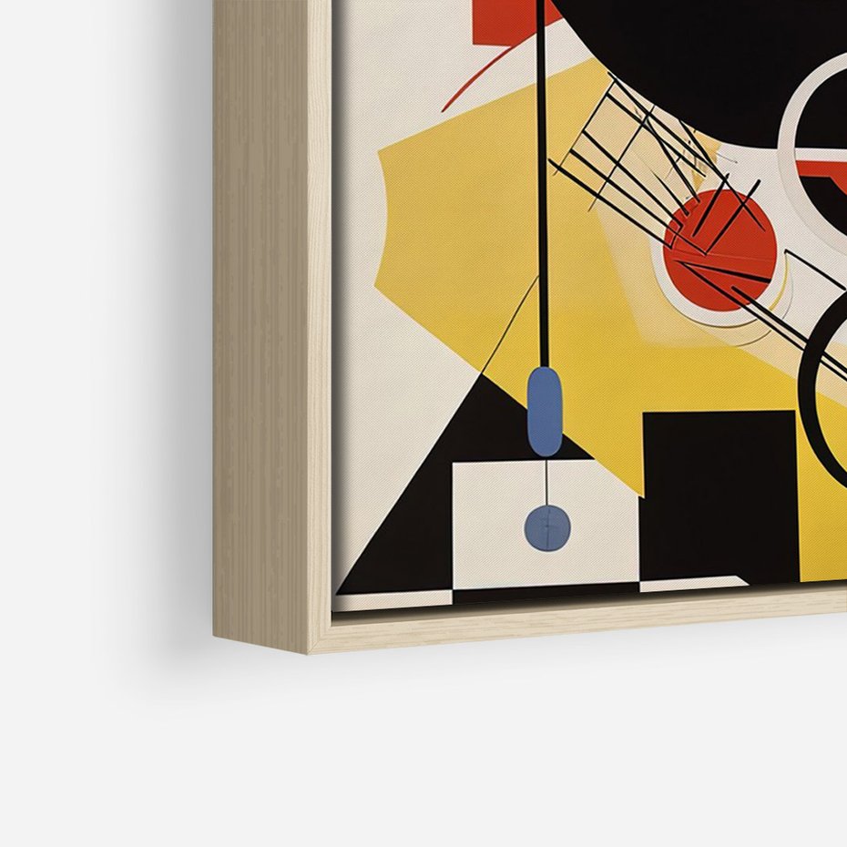 Obraz w ramie 80x120 - Wnętrza Refleksyjnego Światła - modernistyczny obraz, styl bauhaus - rama drewno