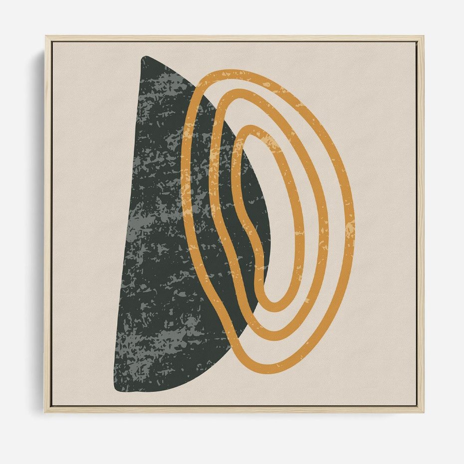 Obraz w ramie 80x80 - Nowoczesne Dialogi Materii - nowoczesny plakat, abstrakcyjne kształty - rama drewno