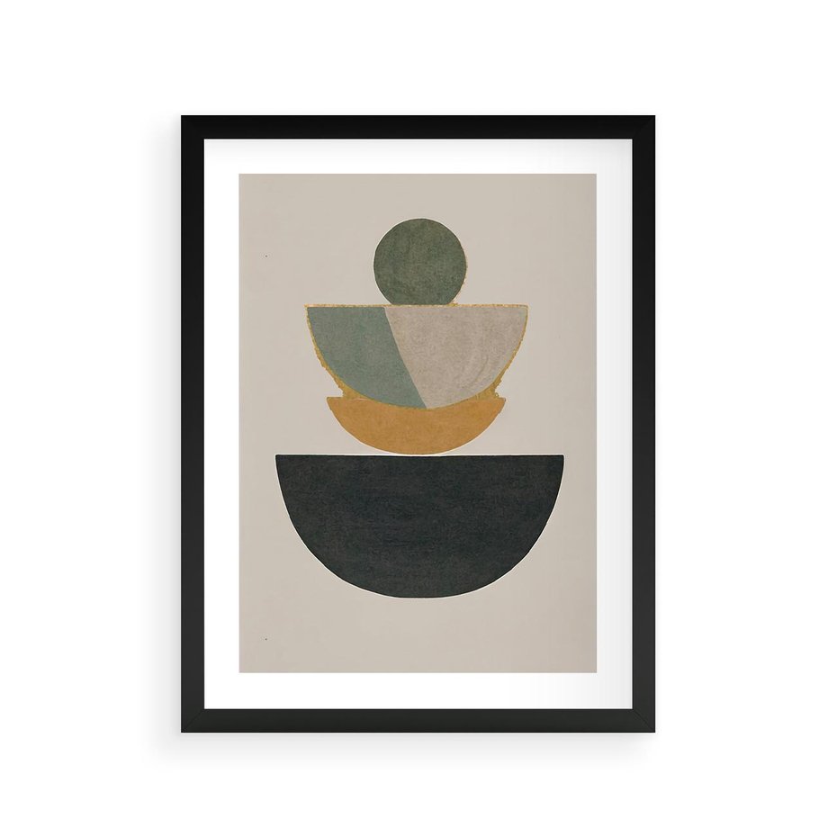 Plakat w ramie 30x40 - Podróżne Refleksyjne Odbicia - abstrakcyjny obraz, kolory ciepłe - rama czarna