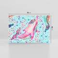 Obraz na płótnie 70x50 - Lekkość W Ruchu - delfin, akwarela
