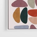 Obraz w ramie 80x80 - Kolorowe Echo Boho - abstrakcyjny obraz, geometryczna kompozycja - rama biała