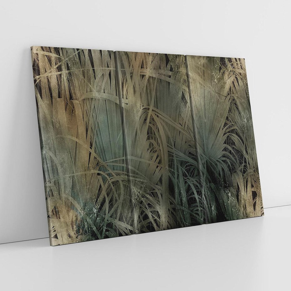 Obraz na płótnie 120x80 - Światło w mroku duszy - liście traw, mroczny klimat