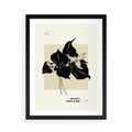 Plakat w ramie 50x70 - Ekspresja w szkicowanych kształtach - kwiaty, typografia - rama czarna