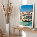 Plakat w ramie 40x50 - Romantyczna przejażdżka gondolą w Wenecji - Wenecja, gondola - rama drewno
