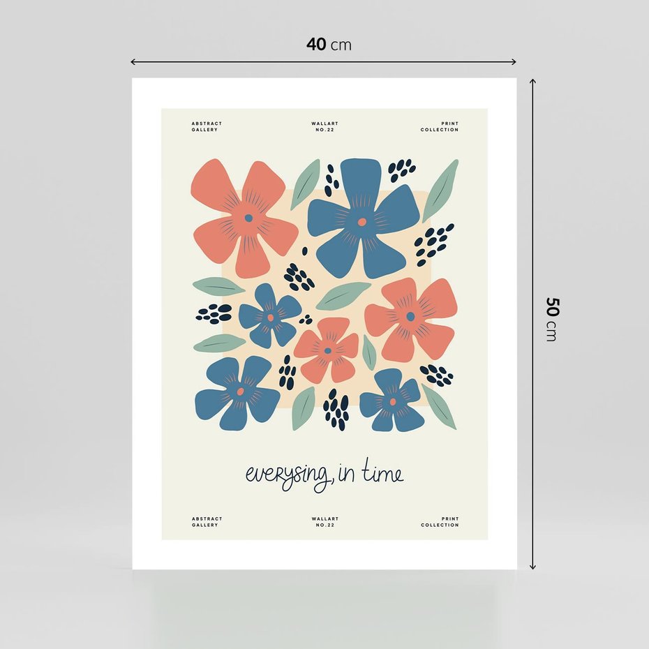 Plakat bez ramy 40x50 - Kształtując Marzenia - kwiaty, nowoczesna abstrakcja