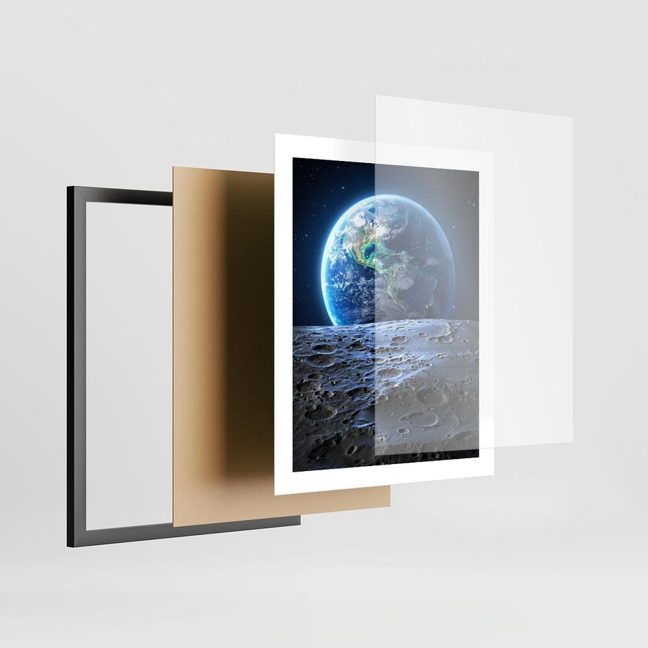 Plakat w ramie 40x50 - Mistrzowskie spojrzenie na Ziemię - ziemia, kosmos - rama czarna