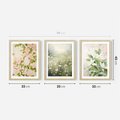 Zestaw obrazy w ramie 30x40 galeria - kwiaty, łąka, boho, akwarela - rama drewno
