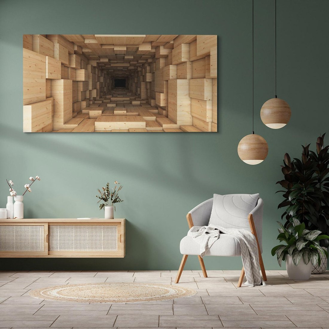 Obraz na płótnie 140x70 - Abstrakcyjny 3D tunel: Podróż w głębię - 3D, tunel