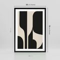 Plakat w ramie 50x70 - Abstrakcyjne Linie - boho plakat, rycina - rama czarna