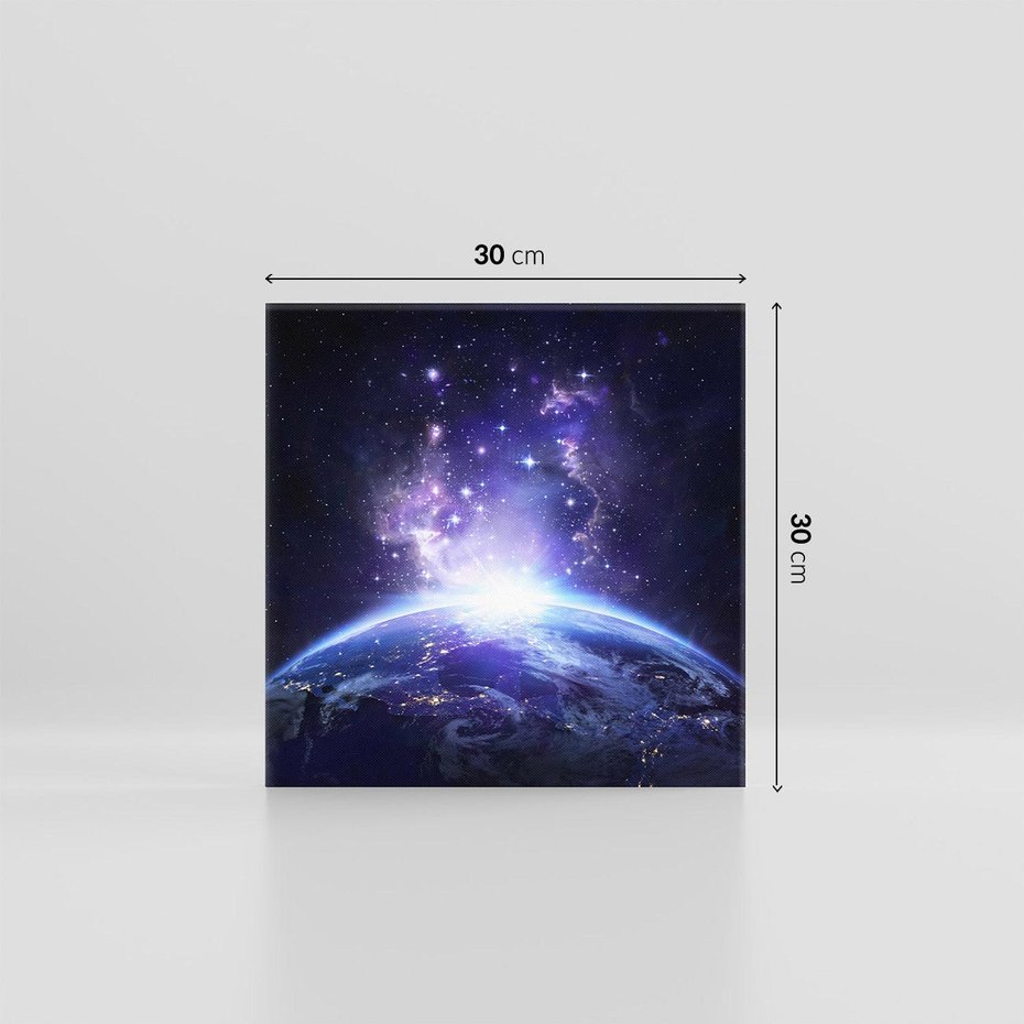 Obraz na płótnie 30x30 - Podróż w kosmiczną przestrzeń - kosmos, ziemia