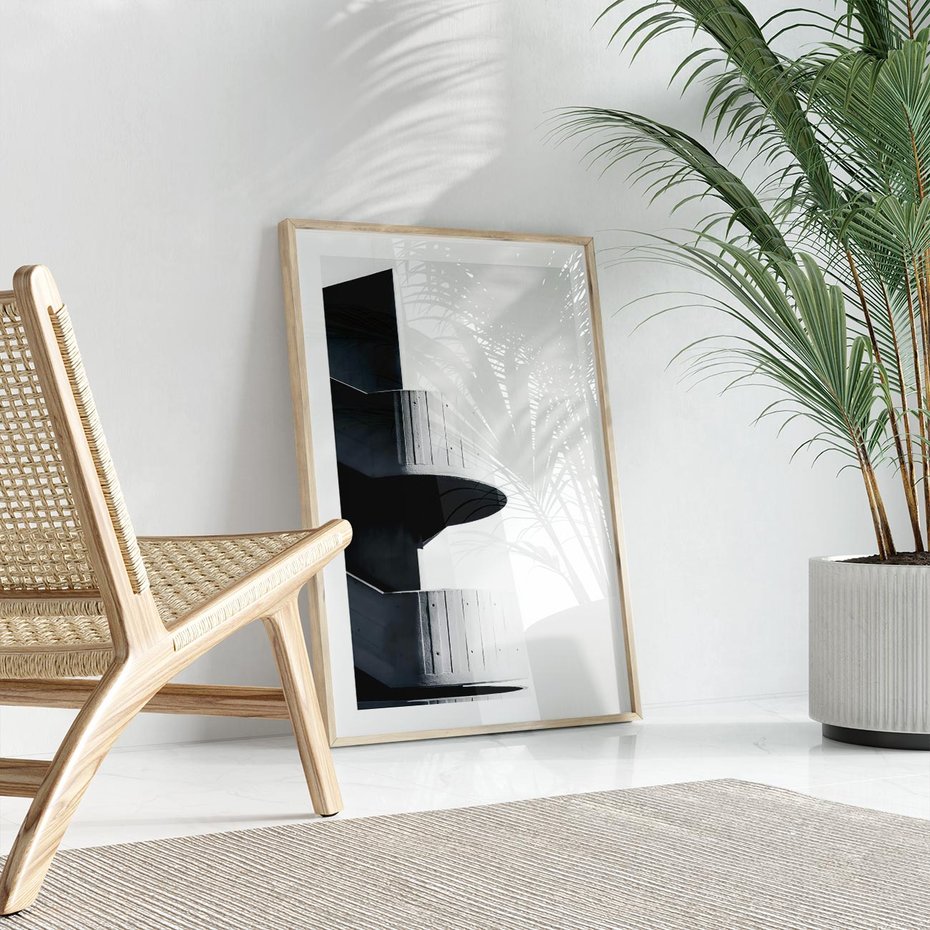 Plakat w ramie 40x50 - Elegancja Współczesności - architektura, nowoczesne formy - rama drewno