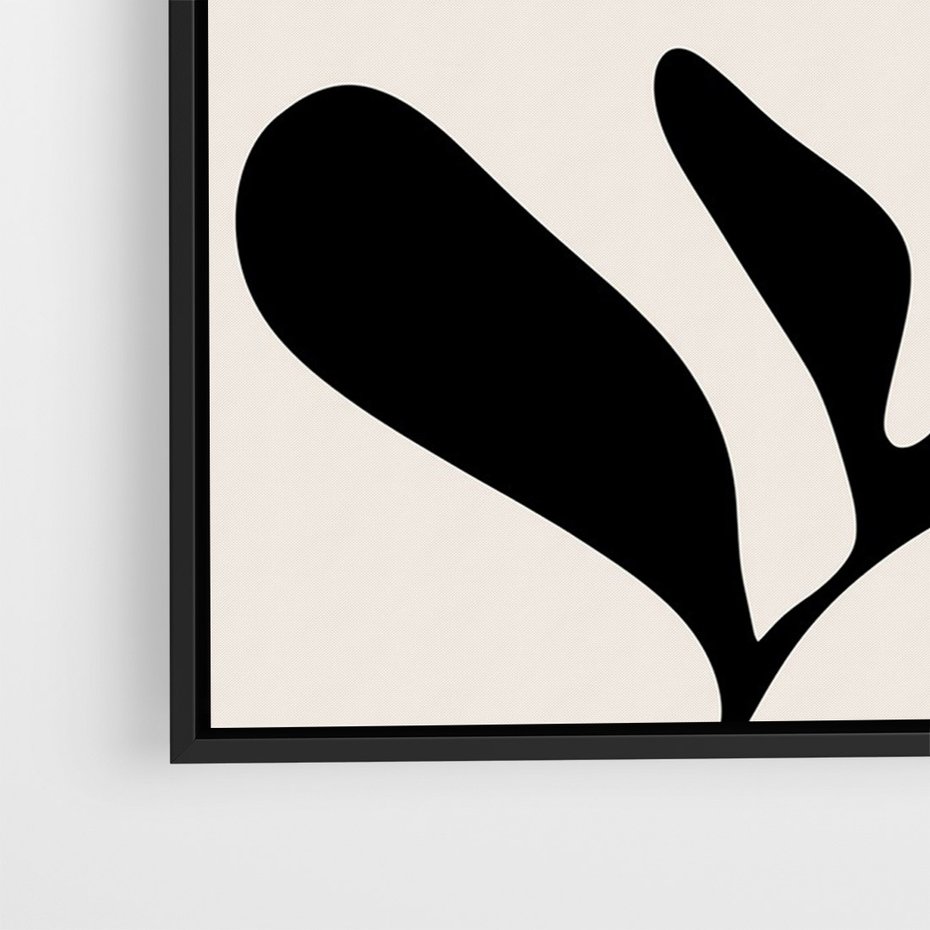 Obraz w ramie 50x70 - Wibracje Akwarelowych Ścieżek - abstrakcyjny minimalistyczna kwiat, czarno biały plakat - rama czarna