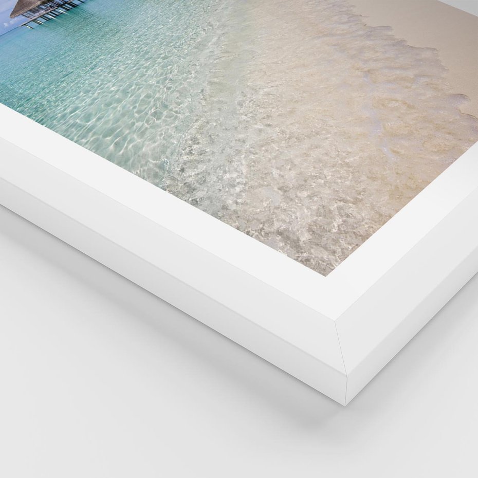 Plakat w ramie 40x50 - Rajski klimat plaży tropikalnej - plaża, tropiki - rama biała