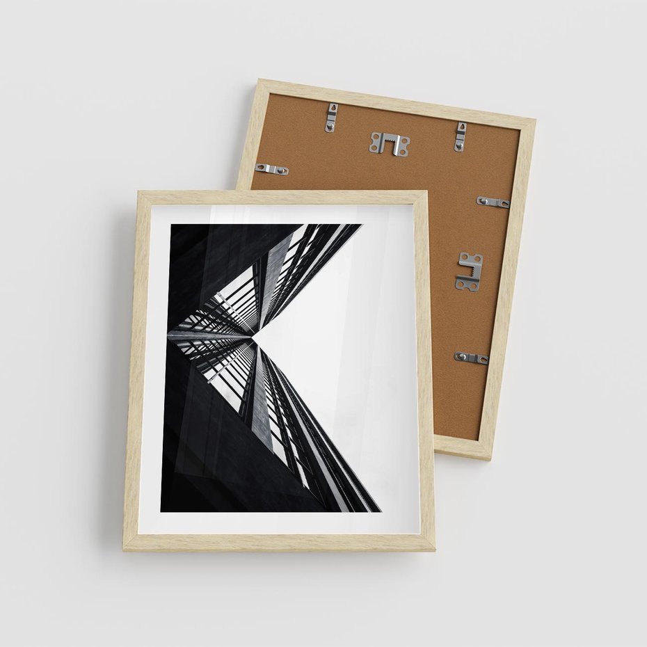 Plakat w ramie 40x50 - Nowoczesność w Linii - architektura, proste linie - rama drewno