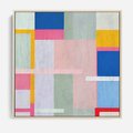 Obraz w ramie 80x80 - Rozbijające Granice Wyobraźni - abstrakcyjne geometryczne kształty, olejny obraz - rama drewno