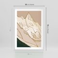 Plakat w ramie 50x70 - Góry w Złocie i Minimalizmie - grafika, złote góry - rama biała