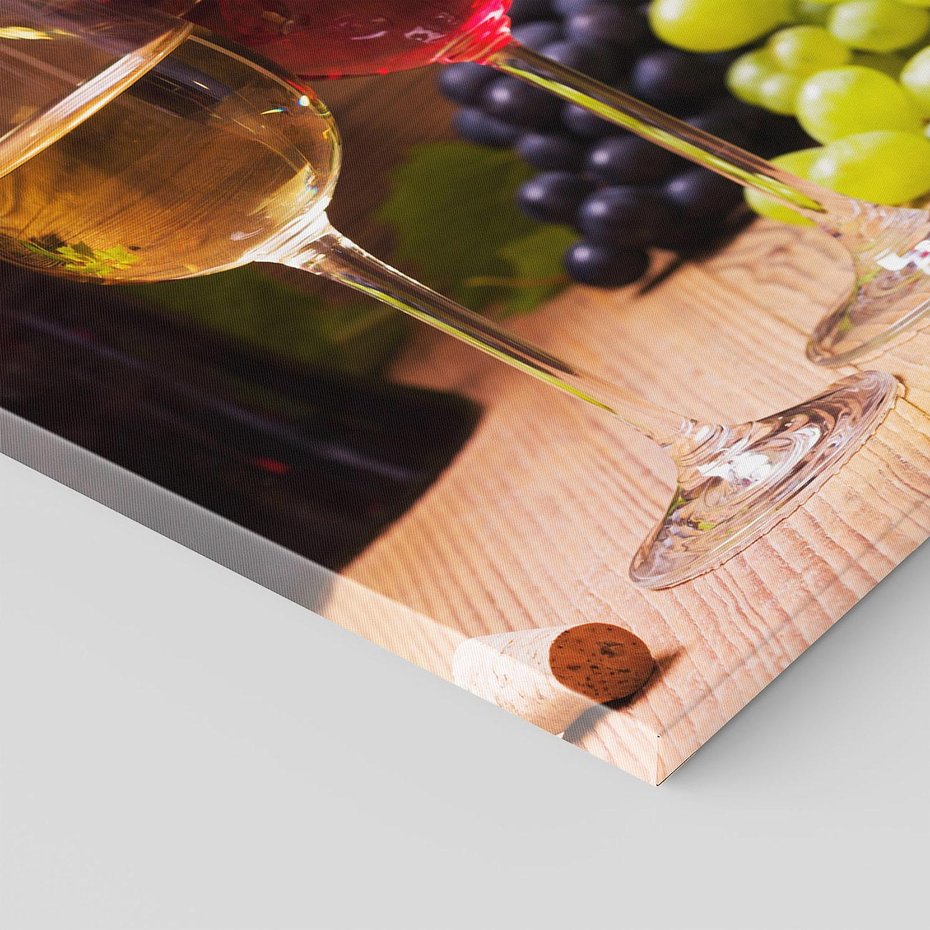 Obraz na płótnie 120x80 - owocowy raj - wino, winogrona