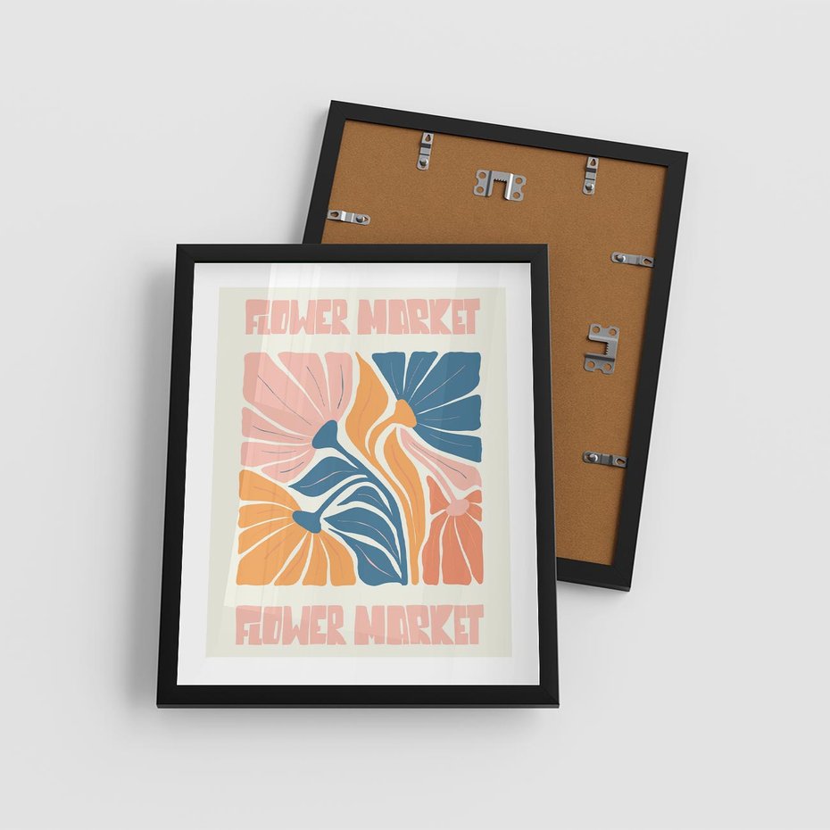 Plakat w ramie 40x50 - Spójny Dysonans - pastelowe kolory, typografia - rama czarna