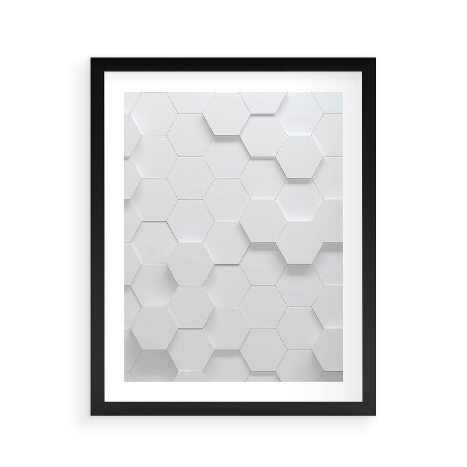 Plakat w ramie 40x50 - Intrygujący Wymiar - geometria, 3D - rama czarna