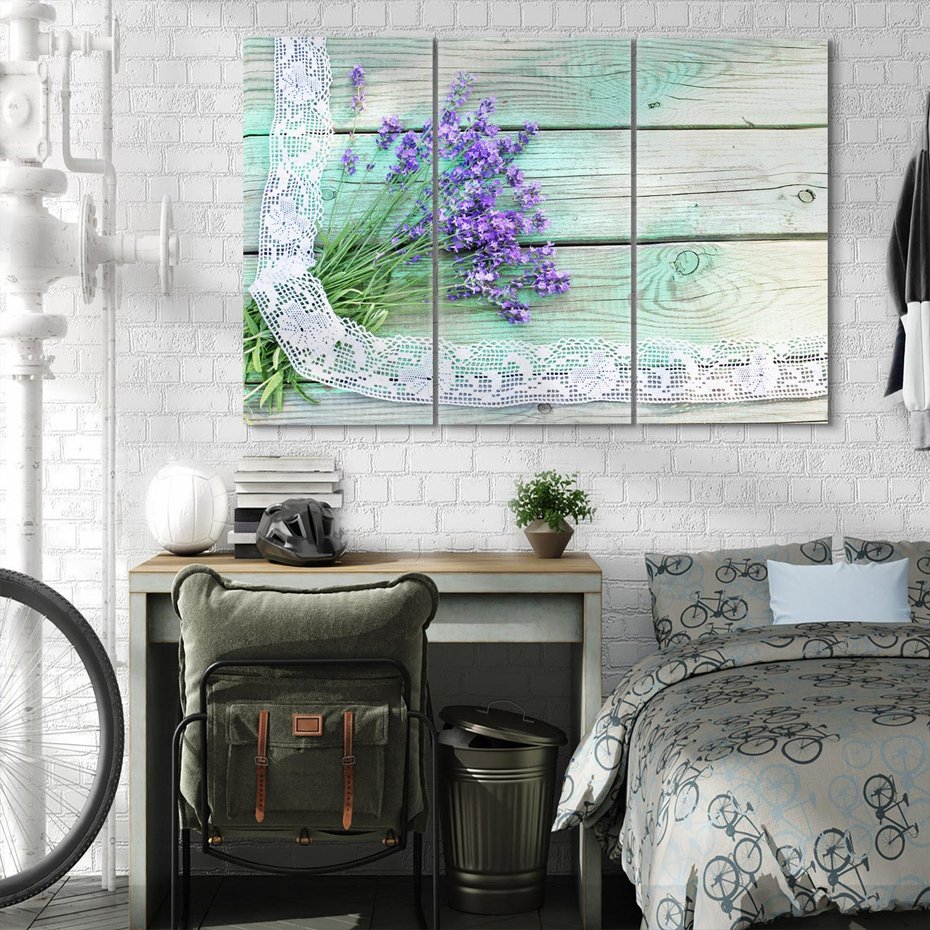 Obraz na płótnie 120x80 - Romantyczna lawenda - lawenda, kwiaty