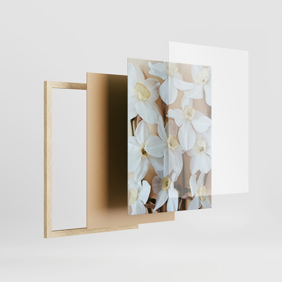 Zestaw obrazy w ramie 50x70 galeria - Kwiaty, moda, nowoczesny - rama drewno