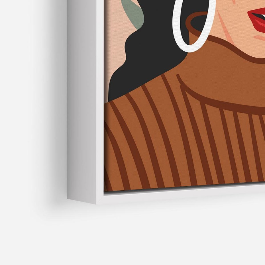 Obraz w ramie 50x50 - Kobiece Wibracje - nowoczesny plakat, styl retro - rama biała