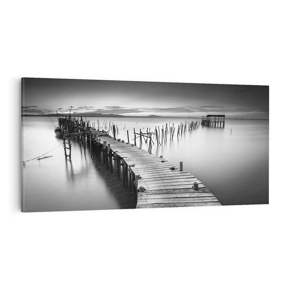 Obraz na płótnie 100x50 - Spokój natury - jezioro, molo