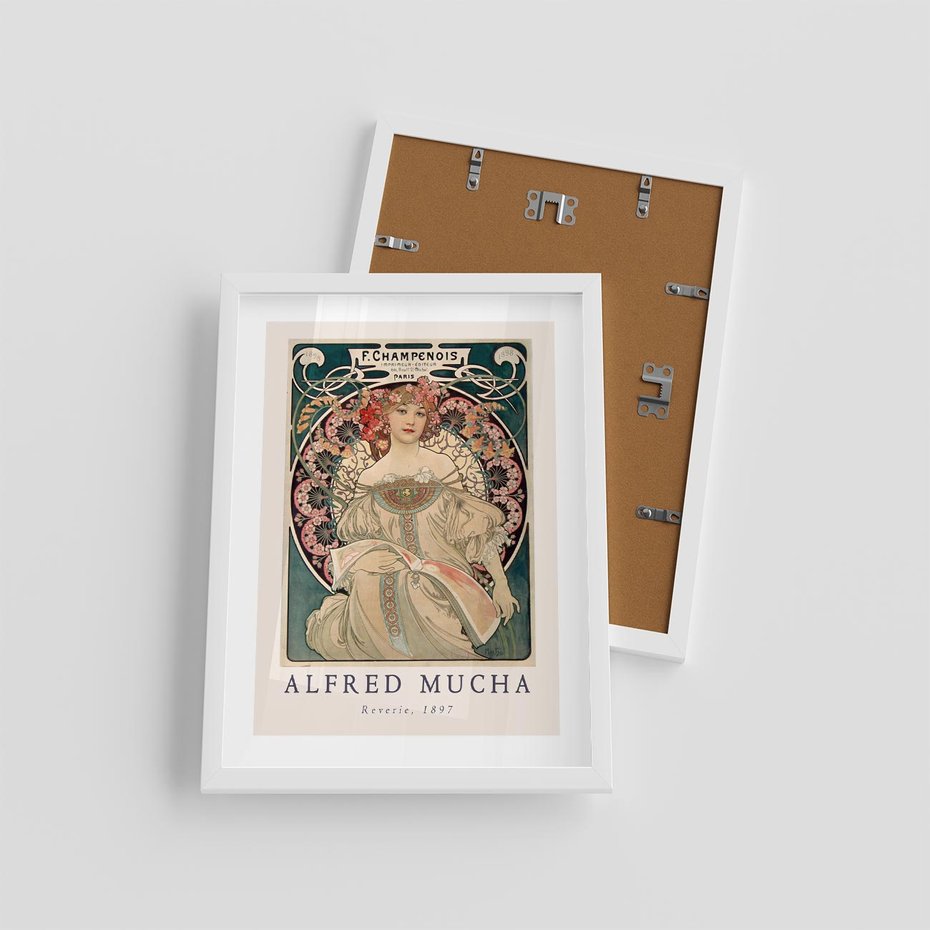 Plakat w ramie 30x40 - Piękno Art Nouveau - plakat, obraz - rama biała