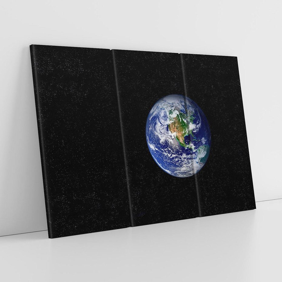 Obraz na płótnie 120x80 - Magiczne kosmiczne krajobrazy: ziemia i gwiazdy - kosmos, ziemia