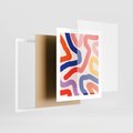 Plakat w ramie 40x50 - Intrygujące Widzenia - abstrakcyjny kolorowy obraz, kolorowe linie - rama biała