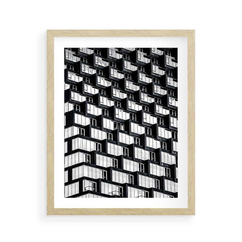 Plakat w ramie 40x50 - Elegancja Wysokości - architektura, wieżowiec - rama drewno