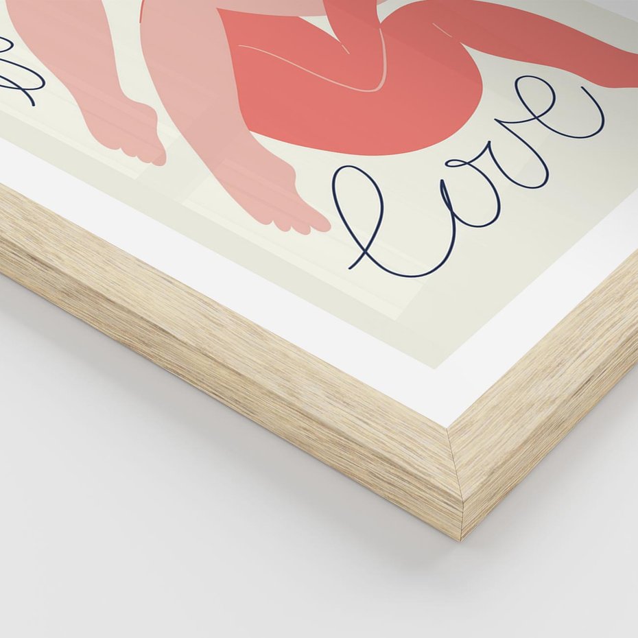 Plakat w ramie 40x50 - Dźwięk ciszy na płótnie - para zakochanych, graficzny obraz - rama drewno