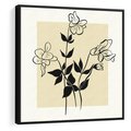 Obraz w ramie 50x50 - Malowane szkicowe tęsknoty - kwiaty, typografia - rama czarna