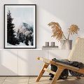 Plakat bez ramy 50x70 - Góry, Las i Śnieg na Obrazie - góry, las