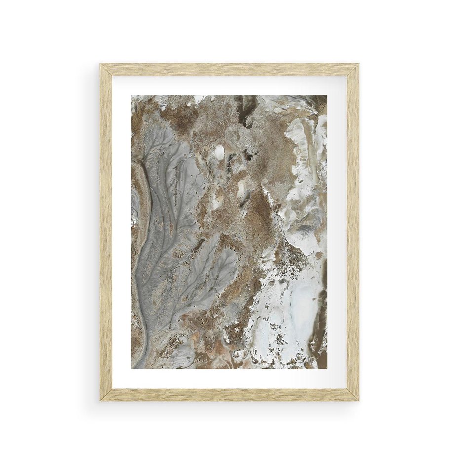 Plakat w ramie 30x40 - Spokój w Beżu - zdjęcie, naturalna tekstura - rama drewno